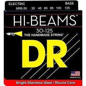 DR Strings MR6-30 Hi-Beams Medium 6 String Bass Guitar Strings 30-125